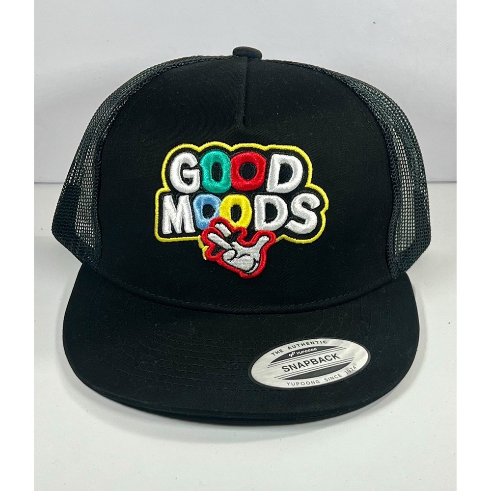 Good Moods Snapback Trucker Hat Black Mesh Cap Yupoong Adjustable Streetwear
